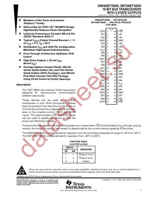 SN74ABT16640DLR datasheet  